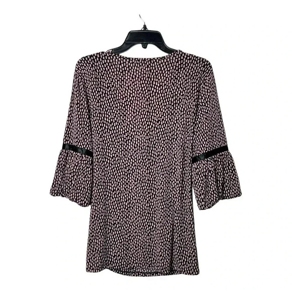 1592. NINE WEST HALF SLEEVE BLOUSE FLOWY BUBBLE‎ SLEEVES SIZE LARGE GEOMETRIC - Picture 6 of 9
